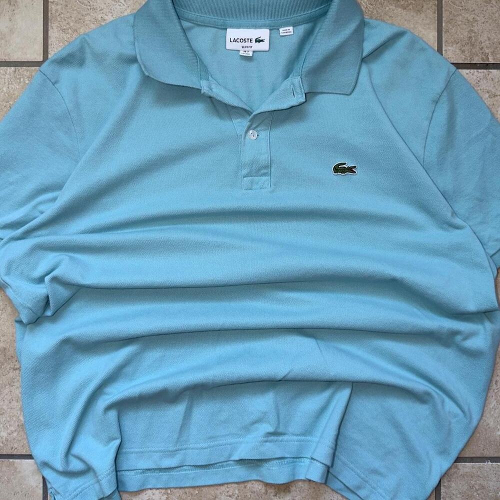 Lacoste Blue Slim Fit Short Sleeve Polo Shirt - Size XXL (7 in French Sizing)